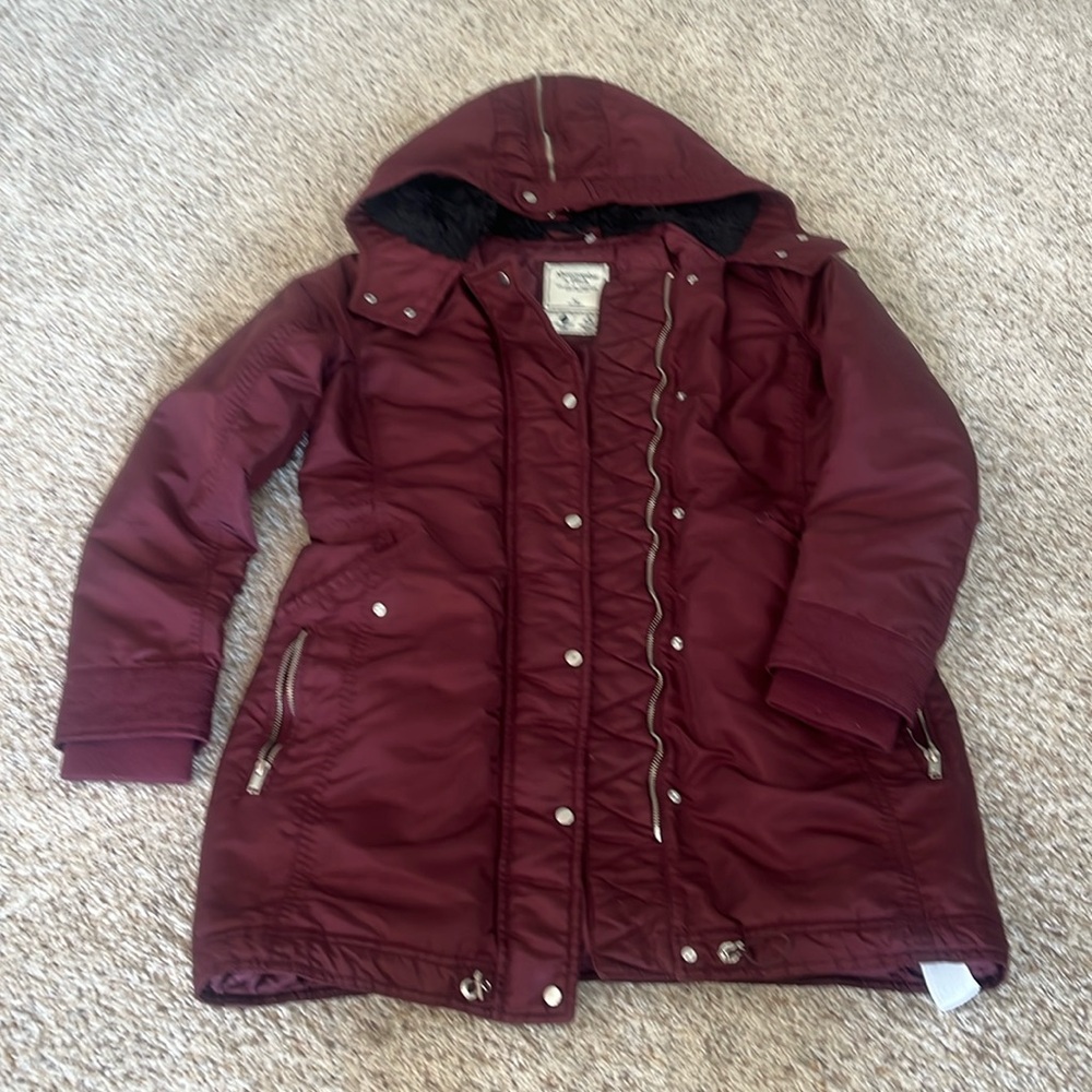 Abercrombie & Fitch Women's Parka Puffer Jacket Medium Water Wind Resistant